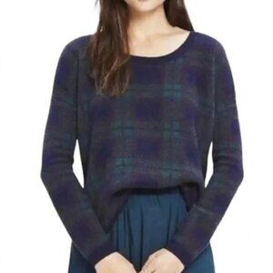 🆕 NWT Madewell Tartan Plaid Wool Sweater | Hunter Green + Navy Blue | XS